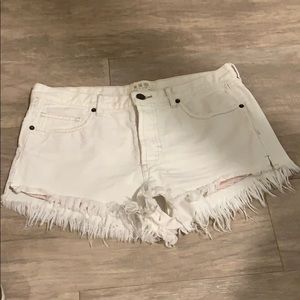 Free people white jean shorts